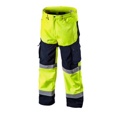 NEO TOOLS Láthatósági Softshell Munkásnadrág, citromsárga, XXL 81-750-XXL