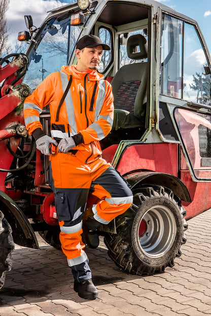 NEO TOOLS Láthatósági munkanadrág, softshell, narancssárga, XXL 81-751-XXL