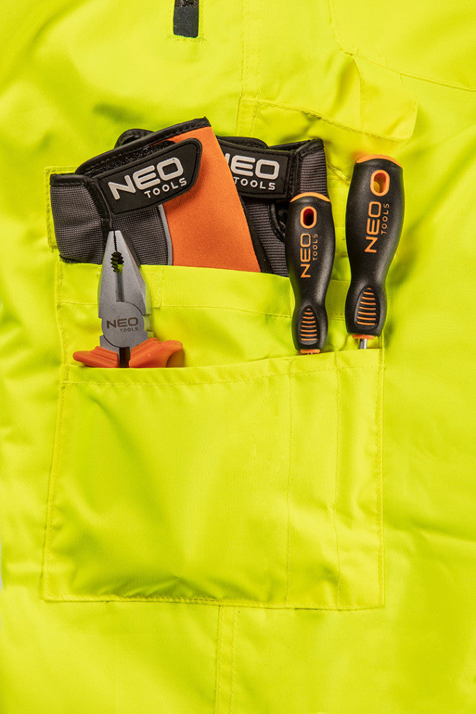 NEO TOOLS Láthatósági Softshell Munkásnadrág, citromsárga, M 81-760-M