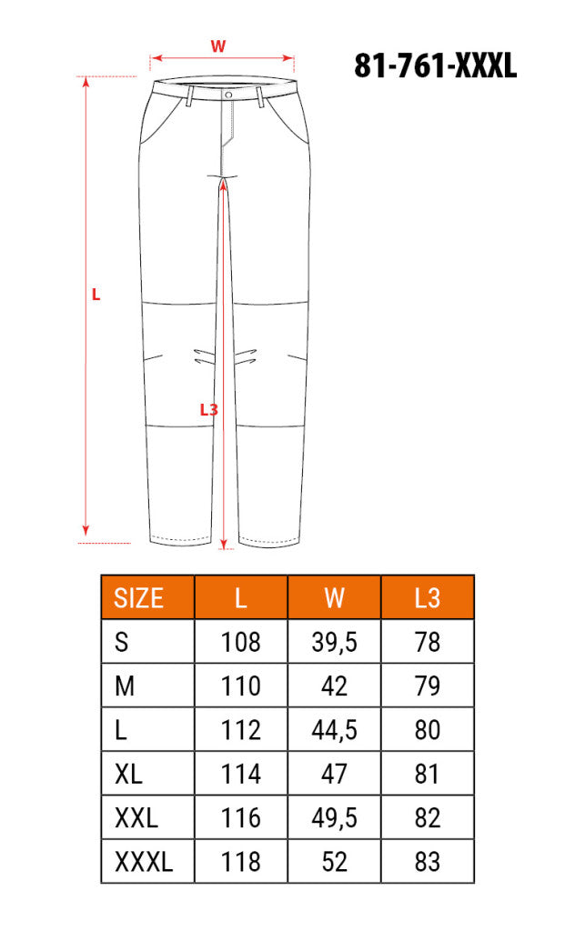 NEO TOOLS Láthatósági munkanadrág, extrán szigetelt, narancssárga, XXXL 81-761-XXXL