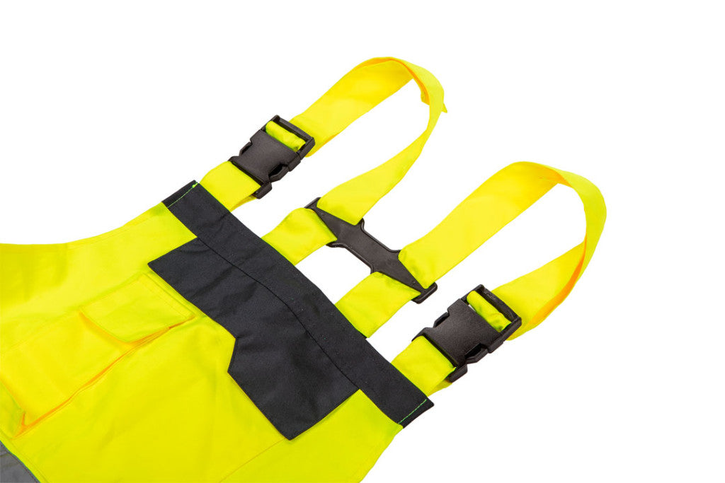 NEO TOOLS Láthatósági kantáros munkanadrág, sárga, M 81-775-M