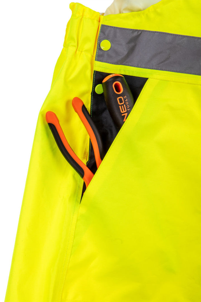 NEO TOOLS Láthatósági kantáros munkanadrág, sárga, S 81-775-S