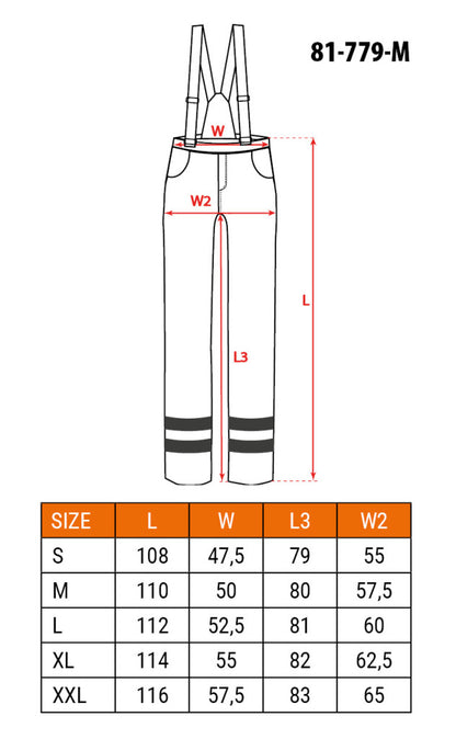 NEO TOOLS KANTÁROS MUNKANADRÁG, LÉLEGZŐ, 240GSM, POLYESTER+PAMUT, TENGERÉSZKÉK, FÉNYVISSZAVERŐ CSÍKOKKAL, M 81-779-M