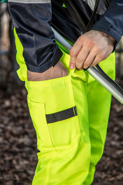 NEO TOOLS Láthatósági Munkásnadrág, VISIBILITY, 60% pamut, 40% polyester, 260 gsm, citromsárga, S 81-792-S