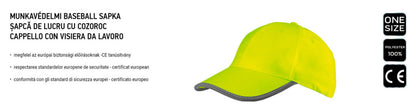 NEO TOOLS Láthatósági baseball munkasapka, citromsárga 81-793
