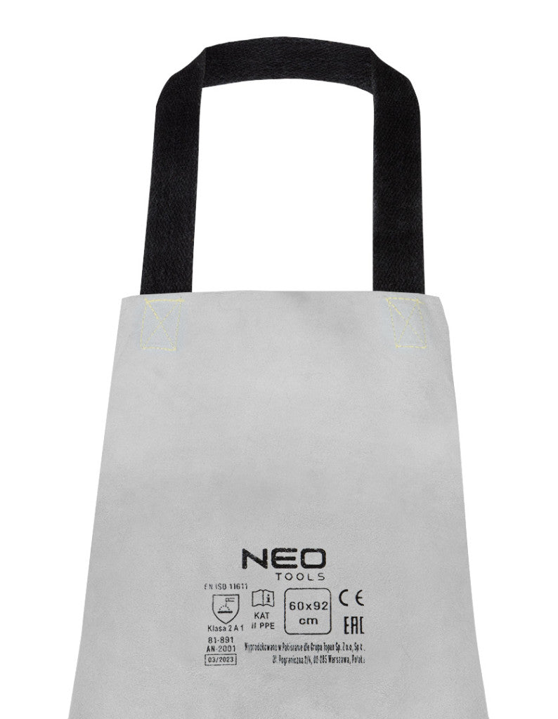 NEO TOOLS Bőr hegesztőkötény, 60 x 90cm, pamut betéttel, kat.II. 81-891