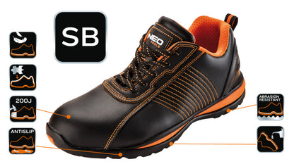 NEO TOOLS Munkavédelmi cipő SB, bőr, acélbetéttel, 42 82-103