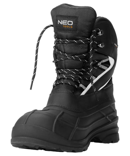 NEO TOOLS Hótaposó bakancs, fűzős, fényvisszaverő betétekkel, 46 82-139-46