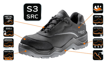 NEO TOOLS Munkacipő S3 SRC, Nubuk bőr, 41, CE 82-150-41