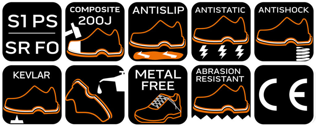 NEO TOOLS Munkavédelmi cipő, S1P SRC, fémmentes, kevlár talp, kompozit lábujjvédő, 41 82-156-41
