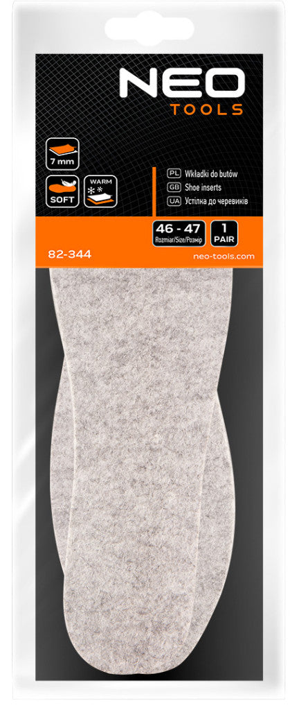 NEO TOOLS Talpbetét, filc, hőszigetelt, 46-47 82-344
