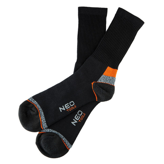 NEO TOOLS Munkavédelmi zokni, hosszú, 70% pamut, 30% polyester, megerősített sarok, lélegző, 39–42 82-350