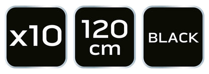 NEO TOOLS Cipőfűző 120cm, fekete, Rendelési egység: 10db 82-390