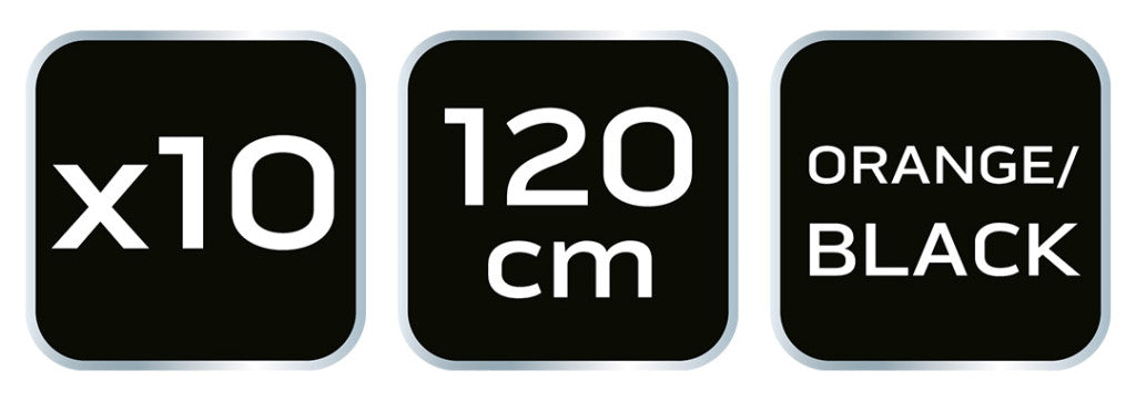 NEO TOOLS Cipőfűző 120cm, narancs/fekete, Rendelési egység: 10db 82-392