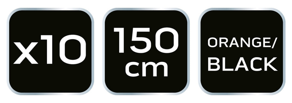 NEO TOOLS Cipőfűző 150cm, narancs/fekete, Rendelési egység: 10db 82-393