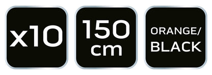 NEO TOOLS Cipőfűző 150cm, narancs/fekete, Rendelési egység: 10db 82-393