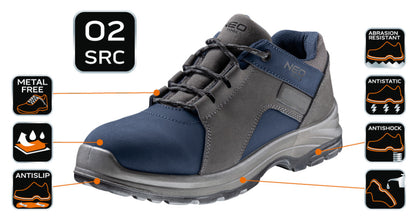 NEO TOOLS Munkacipő, O2 SRC, fémmentes, Nubuk bőr, 45 82-740-45