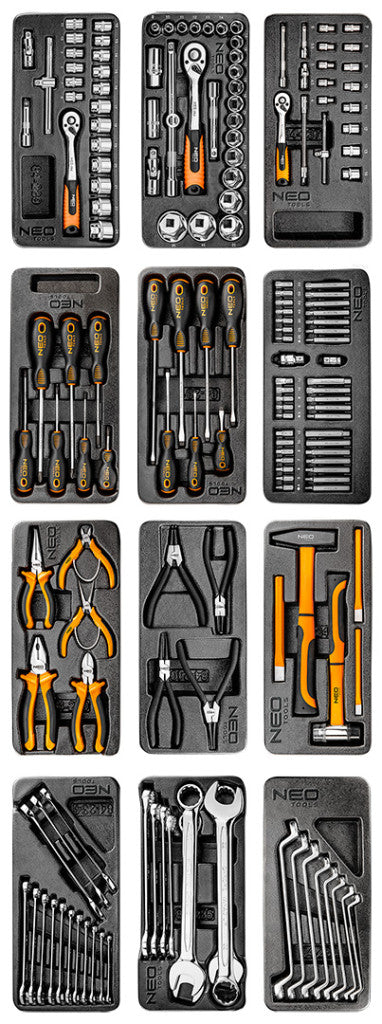 NEO TOOLS Műhelykocsi, 7 fiókos, 176db szerszámmal, 680x460x1030mm, szerszámkocsi 25 év garanciával 84-222-12
