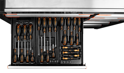 NEO TOOLS Műhelykocsi PRO, 12 fiókos, 229 szerszámmal, szerszámkocsi 84-225+G