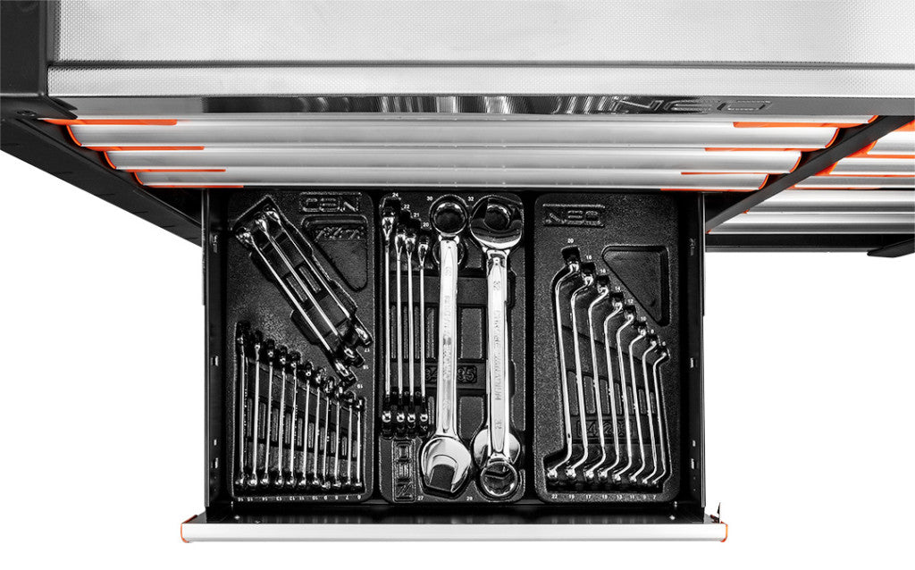 NEO TOOLS Műhelykocsi PRO, 12 fiókos, 229 szerszámmal, szerszámkocsi 84-225+G