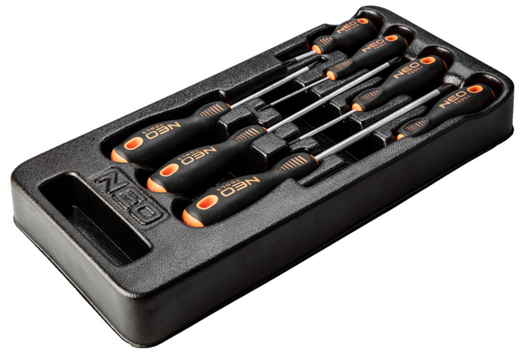 NEO TOOLS Csavarhúzó készlet, PH, 7db, műhelykocsitálcával 25 év garanciával 84-232