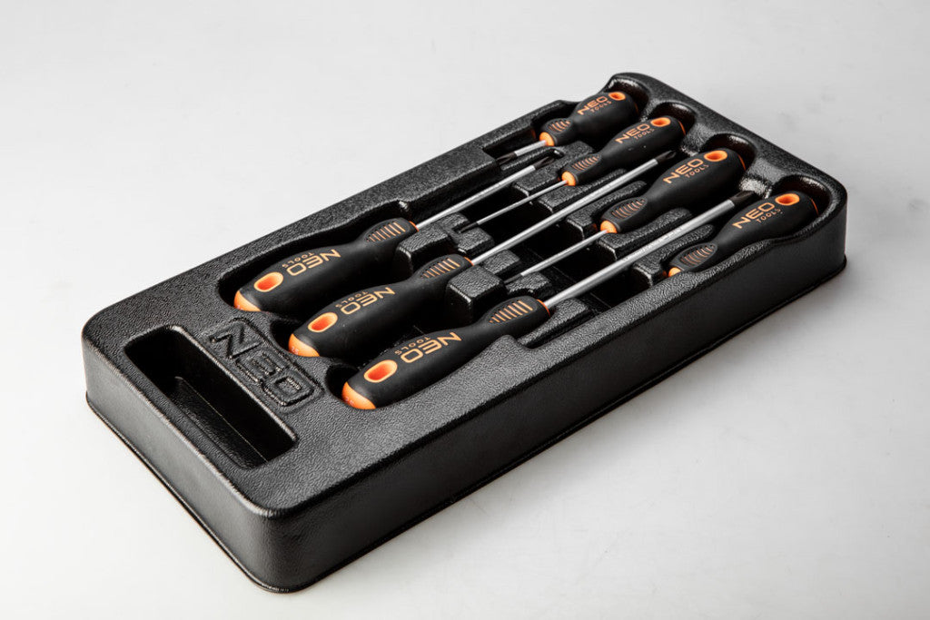NEO TOOLS Csavarhúzó készlet, PH, 7db, műhelykocsitálcával 25 év garanciával 84-232