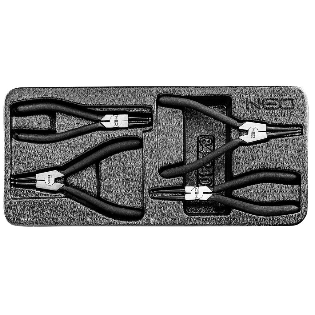 NEO TOOLS Zégergyűrű Fogókészlet, 4db, műhelykocsitálcával 25 év garanciával 84-240
