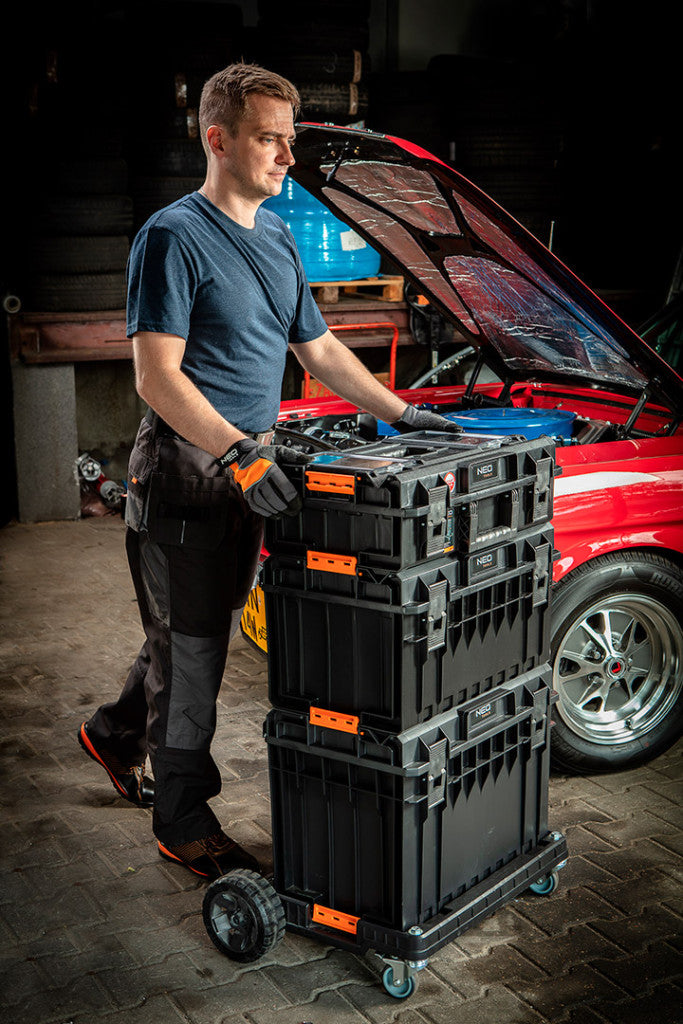 NEO TOOLS Rakásolható szerszámosláda, szerszámláda szett, System I., (84-255 + 84-256 + 82-257 + 82-258)  84-259