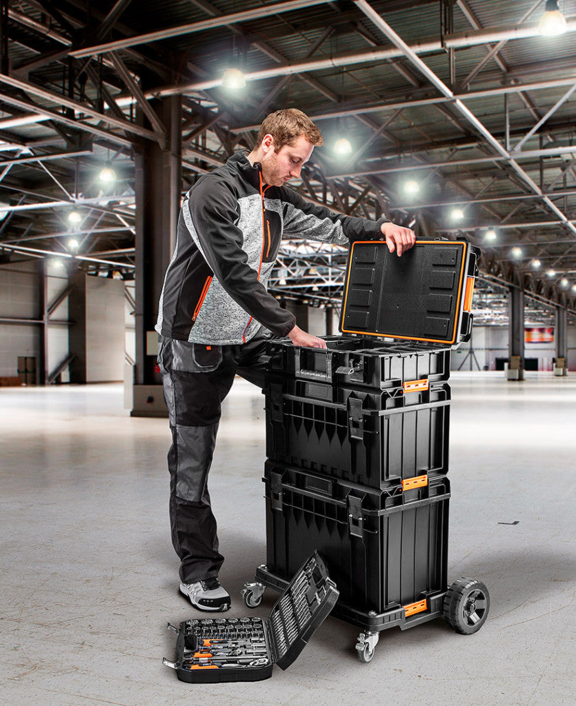 NEO TOOLS Rakásolható szerszámosláda, szerszámláda szett, System I., (84-255 + 84-256 + 82-257 + 82-258)  84-259