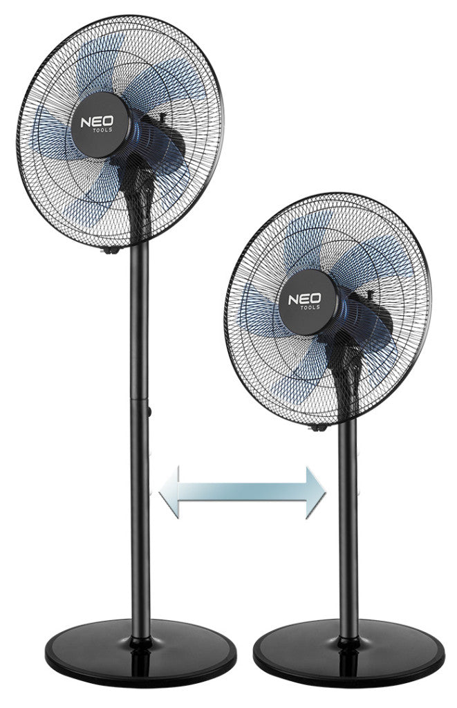 NEO TOOLS Álló ventilátor 50W, átmérő 40cm, 3 sebességfokozat, forgó, 2 in1 állitható magasság 2 év garanciával 90-001