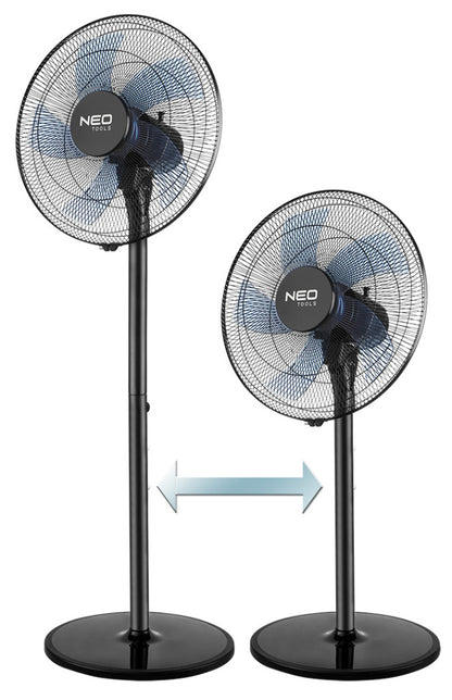 NEO TOOLS Álló ventilátor 50W, átmérő 40cm, 3 sebességfokozat, forgó, 2 in1 állitható magasság 2 év garanciával 90-001