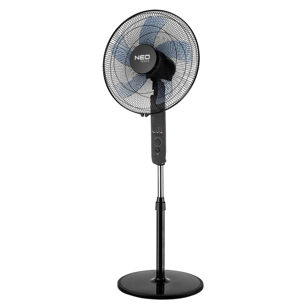 NEO TOOLS Álló ventilátor 45W, átmérő 40cm, 3 sebességfokozat, forgó, távirányitó, időzités, 3 üzemmód 2 év garanciával 90-002