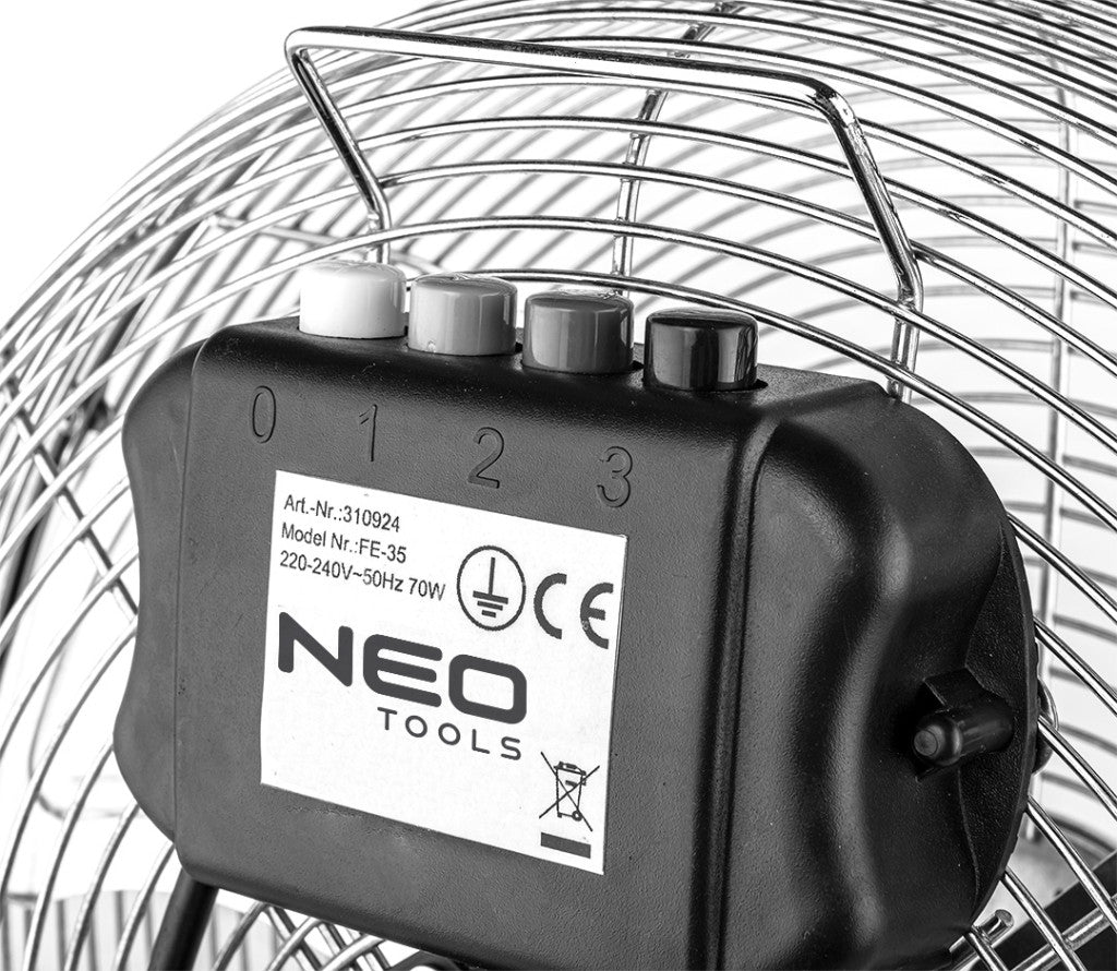 NEO TOOLS Padlóventilátor 50W, átmérő 30cm, 3 sebességfokoza 2 év garanciával 90-009