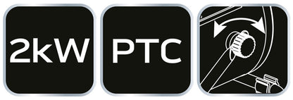 NEO TOOLS Ipari PTC Elektromos Kerámia Hősugárzó 2 kw, Két fokozat, állítható szög, levehető fogantyú, 197 m3/h 2 év garanciával 90-062