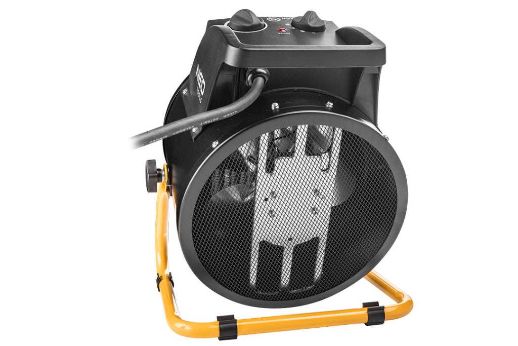 NEO TOOLS Ipari PTC Elektromos Kerámia Hősugárzó 5 kw, Két fokozat, állítható szög, levehető fogantyú, 588 m3/h 2 év garanciával 90-064