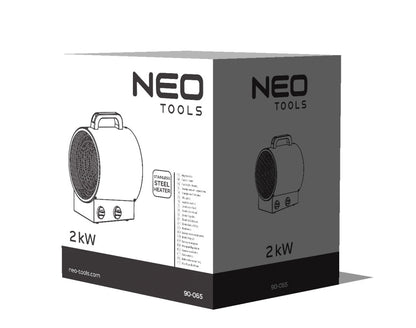 NEO TOOLS Ipari Elektormos hősugárzó termosztáttal 2kW, ipari, szabadonálló, 253 m3/h 2 év garanciával 90-065