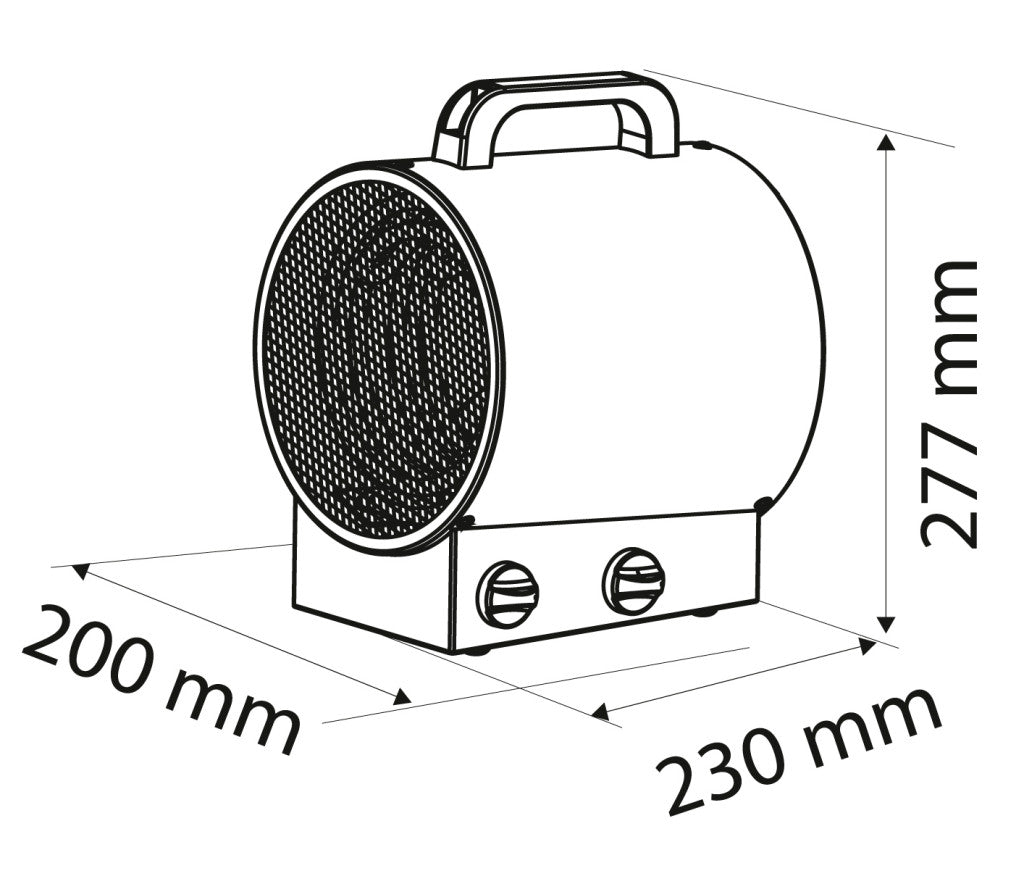 NEO TOOLS Ipari Elektormos hősugárzó termosztáttal 2kW, ipari, szabadonálló, 253 m3/h 2 év garanciával 90-065