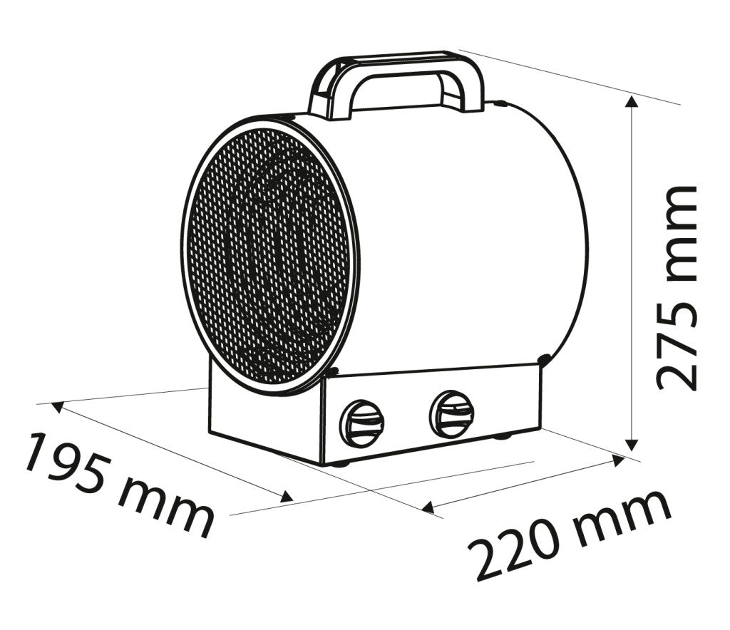 NEO TOOLS Ipari Elektormos hősugárzó termosztáttal 3kW, ipari, szabadonálló, 291 m3/h 2 év garanciával 90-066