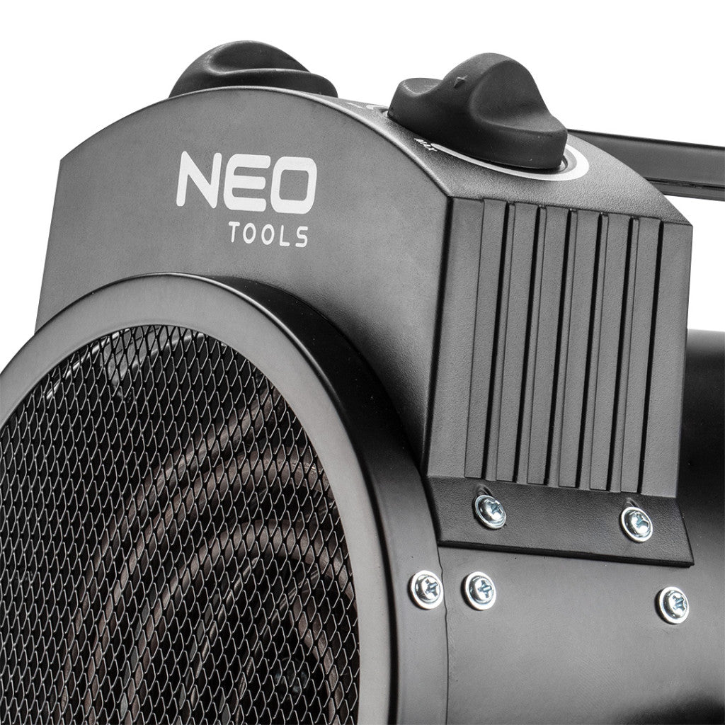 NEO TOOLS Ipari elektromos hősugárzó 2kW, állíth. üzemmód, IPX4(vizálló), állíth. szög, szabadonálló, 330 m3/h 2 év garanciával 90-067