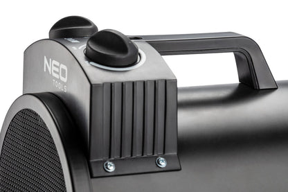 NEO TOOLS Ipari elektromos hősugárzó 3kW, állíth. üzemmód, IPX4(vizálló), állíth. szög, szabadonálló, 354 m3/h 2 év garanciával 90-068