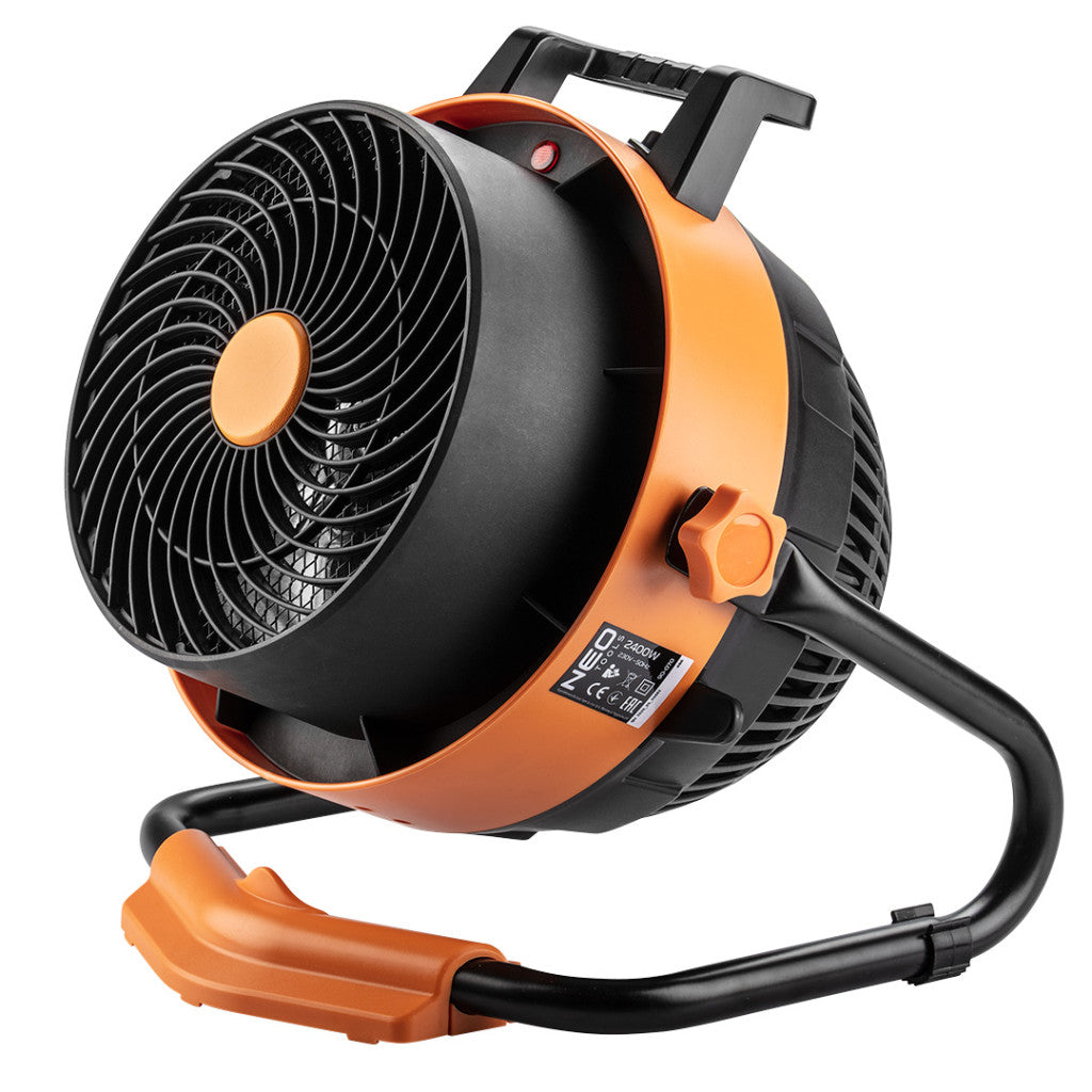NEO TOOLS Elektromos hősugárzó ventiátorral, 2az1-ben, 2,4kW, manuális, termosztát, 460 m3/h 2 év garanciával 90-070