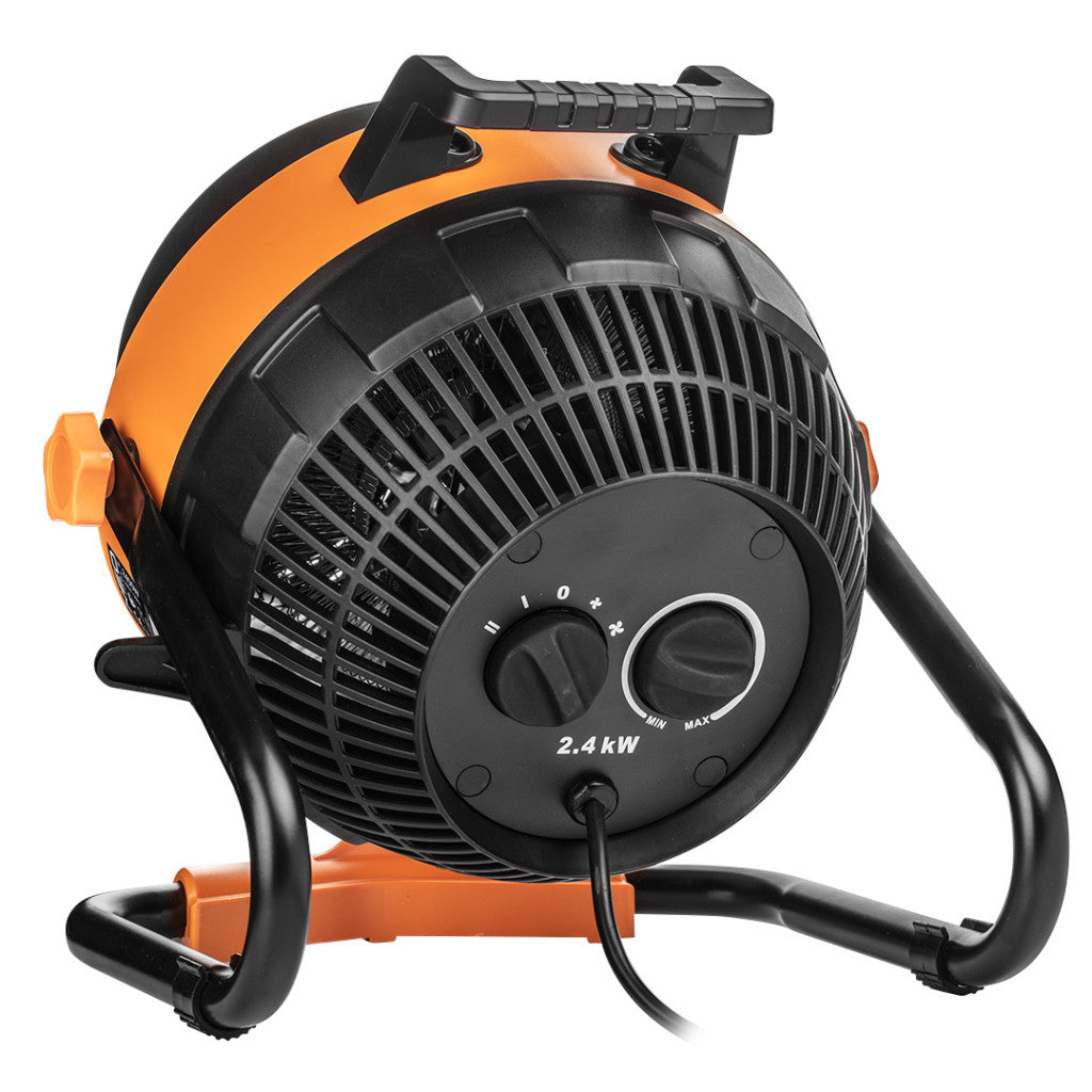 NEO TOOLS Elektromos hősugárzó ventiátorral, 2az1-ben, 2,4kW, manuális, termosztát, 460 m3/h 2 év garanciával 90-070