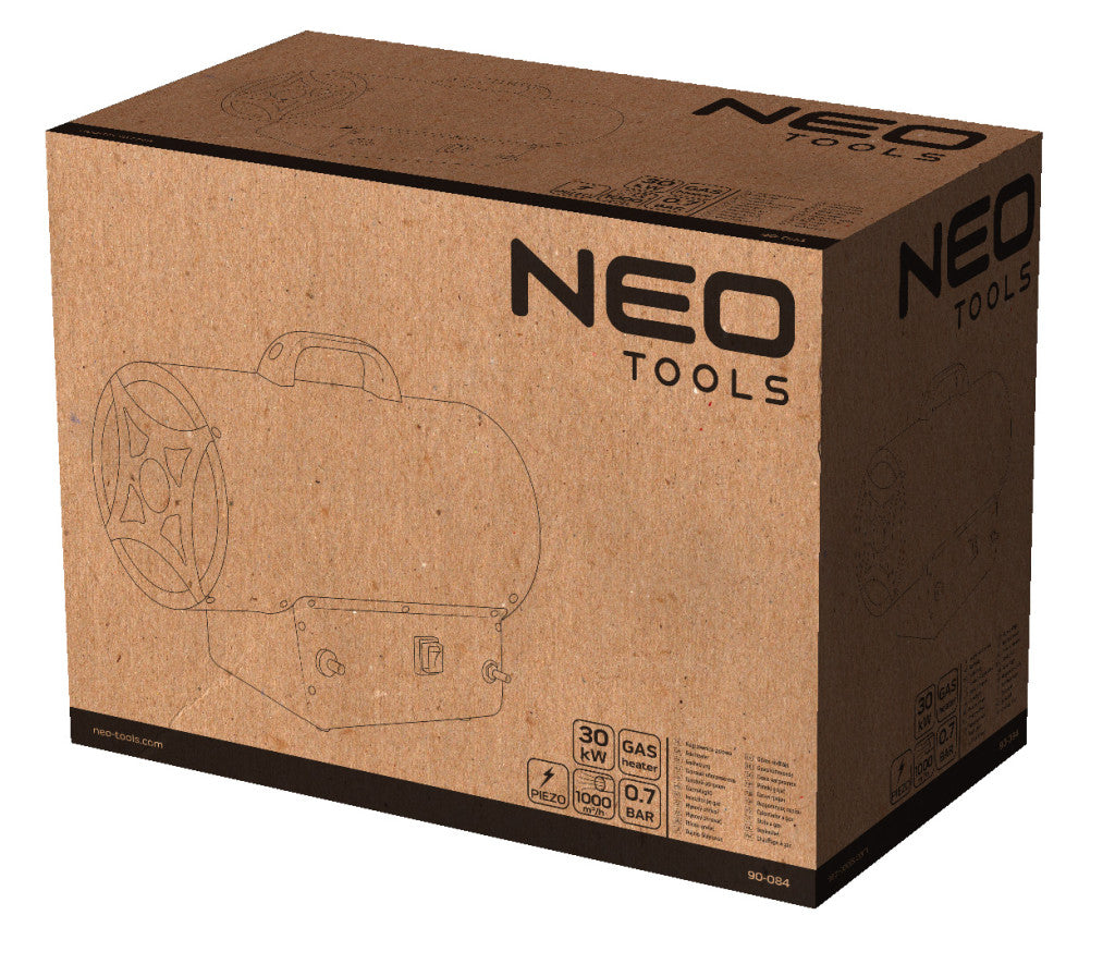 NEO TOOLS Gázos hőlégbefúvó, propán, 30kW 2 év garanciával 90-084