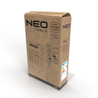 NEO TOOLS Gázkályha, kerámia betétes, 3 fokozatú,  max.4200W, gázpalack tartóval 2 év garanciával 90-118