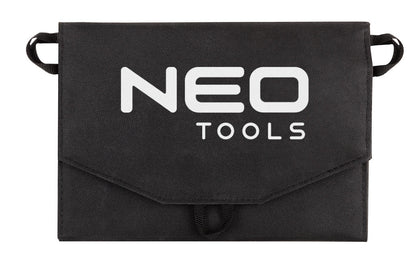 NEO TOOLS Hordozható napelem, napelemes töltő, 15W, telefon, laptop töltésre, 2db USB csatlakozó 2 év garanciával 90-140