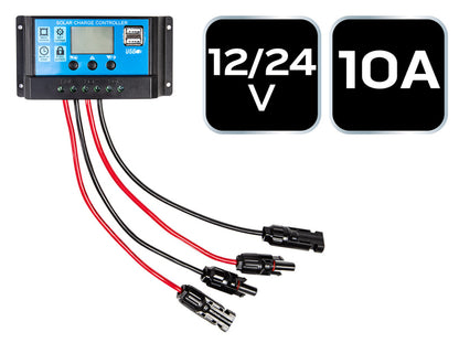 NEO TOOLS Napelemes töltésvezérlő 10A, 12/24V 90-145