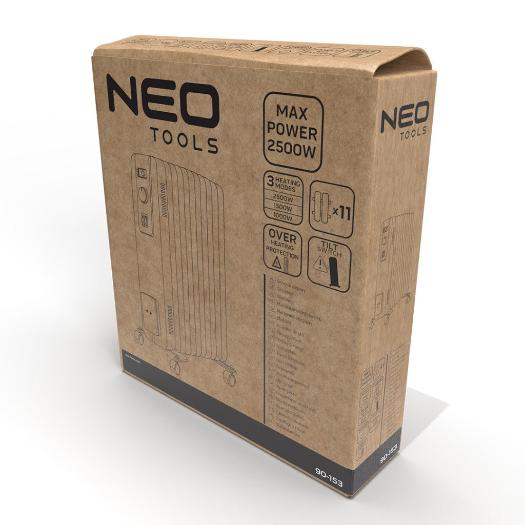 NEO TOOLS Olajradiátor, 11 bordás, 2 fokozatú, 1500/2500W 2 év garanciával 90-153