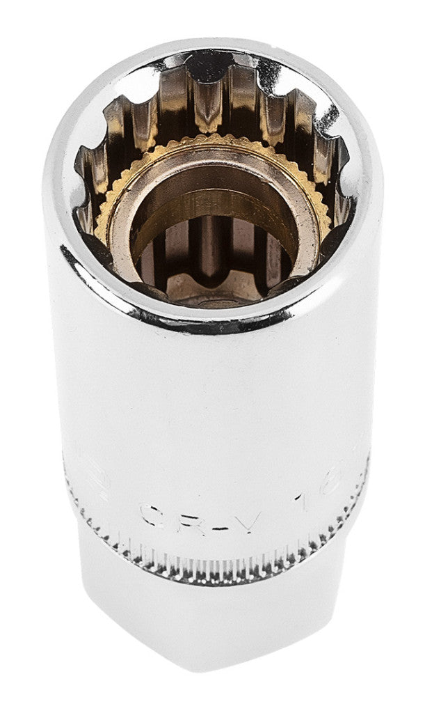 NEO TOOLS Gyújtógyertyakulcs 1/2"16mm, Mágneses, Spline 25 év garanciával 08-090