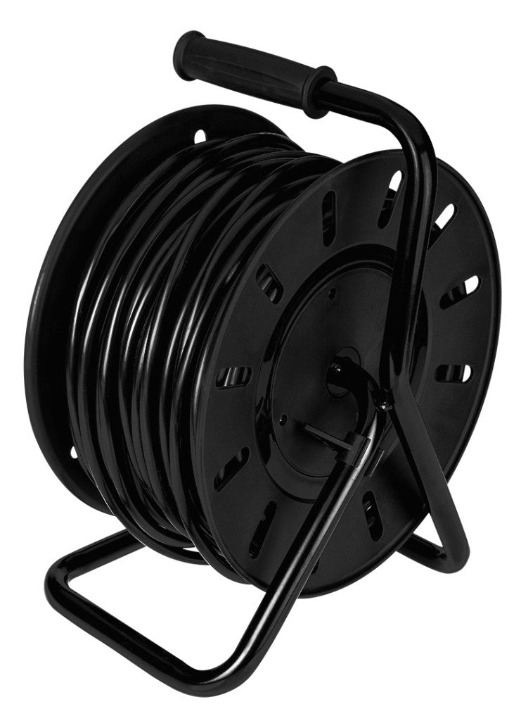 NEO TOOLS Kábeldob, hosszabbító, 30m/3x1,5mm2 réz kábel, 230V, IP20, hőkioldó, műanyag dob, fém keret  90-171
