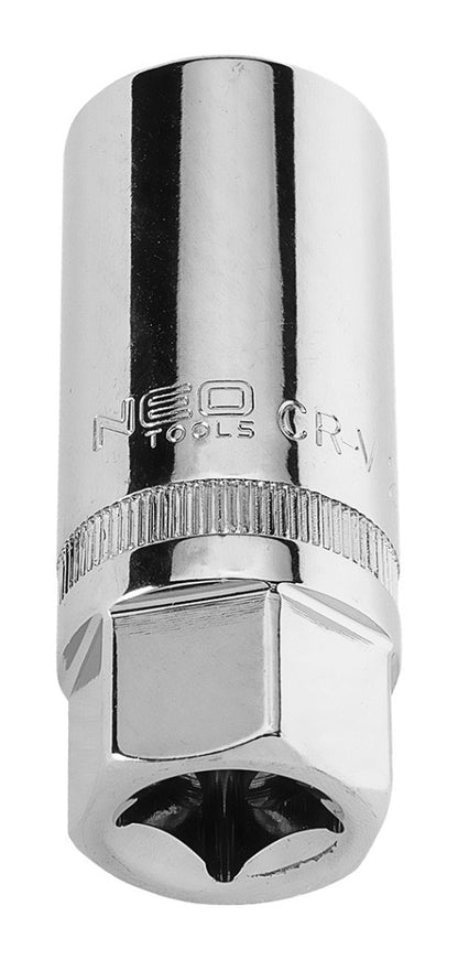 NEO TOOLS Gyújtógyertyakulcs 1/2"21mm, Mágneses, Spline 25 év garanciával 08-091